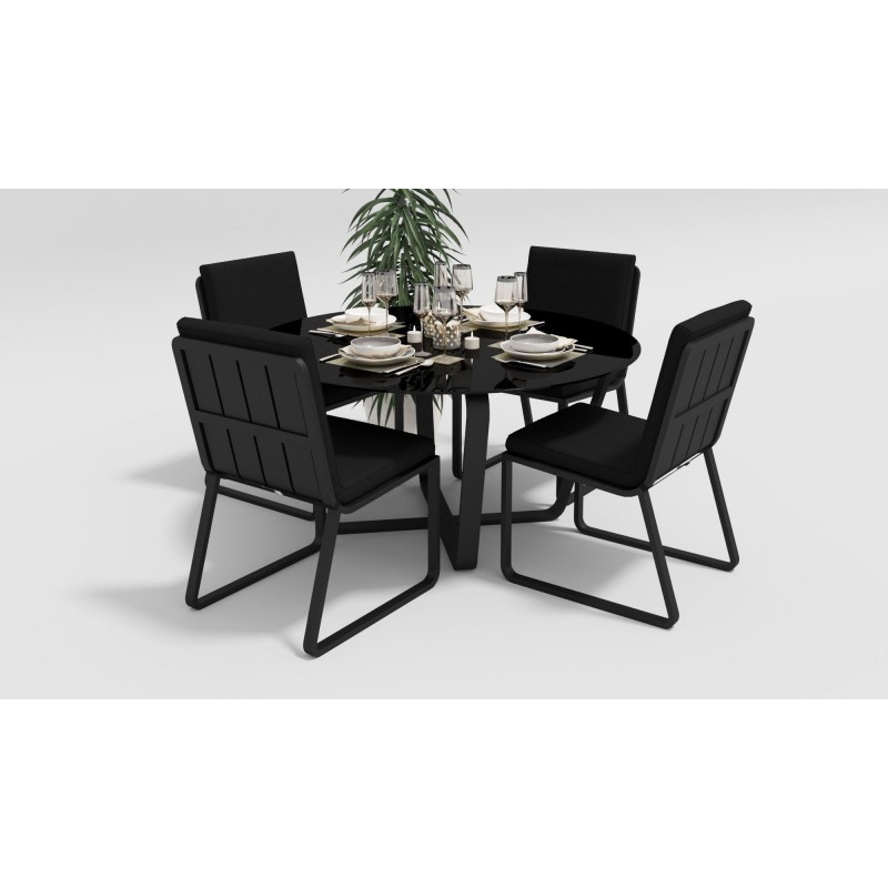 Gardenini - Обеденная зона Gardenini Primavera Carbon Черный с стульями Voglie Gardenini - Обеденная зона Gardenini Primavera Carbon Черный с стульями Voglie