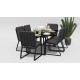 Gardenini - Обеденная зона Gardenini Voglie Carbon 180 Антрацит со стульями Voglie