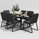 Gardenini - Обеденная зона Gardenini Voglie Carbon 180 Антрацит со стульями Voglie