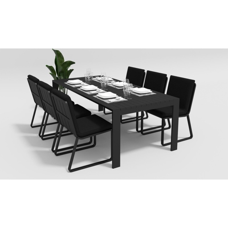 Gardenini - Обеденная зона Gardenini Malia Carbon 220 Черный со стульями Voglie Gardenini - Обеденная зона Gardenini Malia Carbon 220 Черный со стульями Voglie