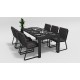 Gardenini - Обеденная зона Gardenini Malia Carbon 200 Антрацит со стульями Voglie Armrest