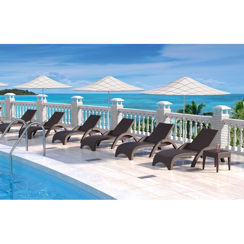 SiestaContract - Столик плетеный Siesta Contract Miami Lounge для шезлонга GT 1009 Цвет: коричневый SiestaContract - Столик плетеный Siesta Contract Miami Lounge для шезлонга GT 1009 Цвет: коричневый