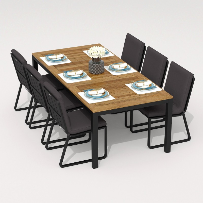 IdealPatio - Обеденная группа Ideal Patio Tella Gira 220 Цвет: карбон, антрацит IdealPatio - Обеденная группа Ideal Patio Tella Gira 220 Цвет: карбон, антрацит