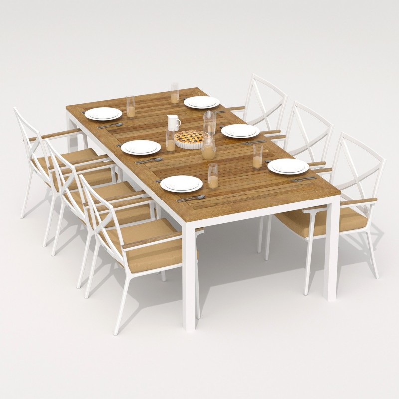 IdealPatio - Обеденная группа Ideal Patio Tella Alba 220 Цвет: белый, бежевый IdealPatio - Обеденная группа Ideal Patio Tella Alba 220 Цвет: белый, бежевый
