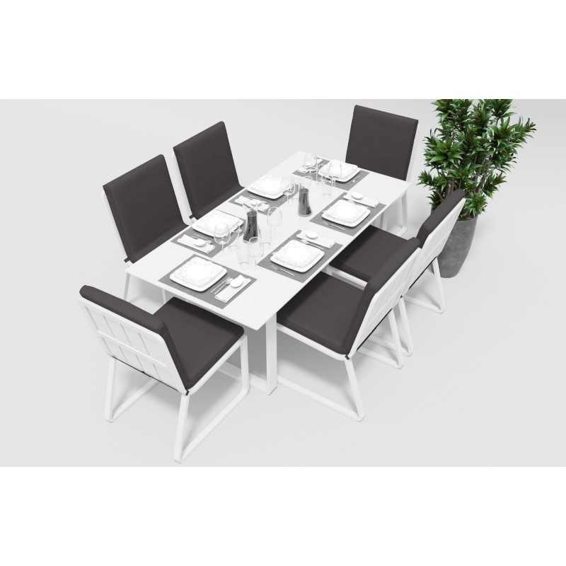 Gardenini - Обеденная зона Gardenini Voglie White 180 Антрацит со стульями Voglie