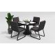 Gardenini - Обеденная зона Gardenini Voglie Round Carbon Антрацит со стульями Voglie