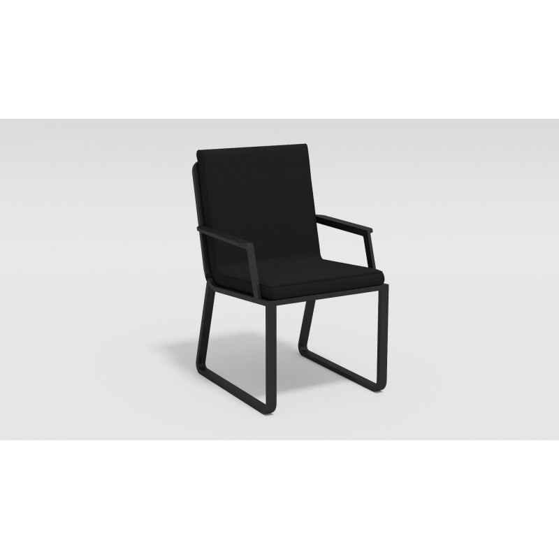 Gardenini - Обеденная зона Gardenini Malia Carbon 200 Черный со стульями Voglie Armrest
