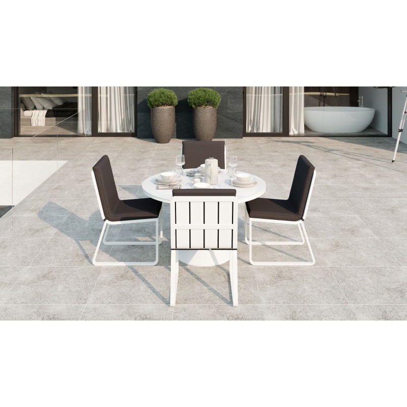 Gardenini - Обеденная зона Gardenini Voglie Round White Антрацит со стульями Voglie