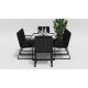 Gardenini - Обеденная зона Gardenini Voglie Carbon 180 Черный со стульями Voglie Armrest