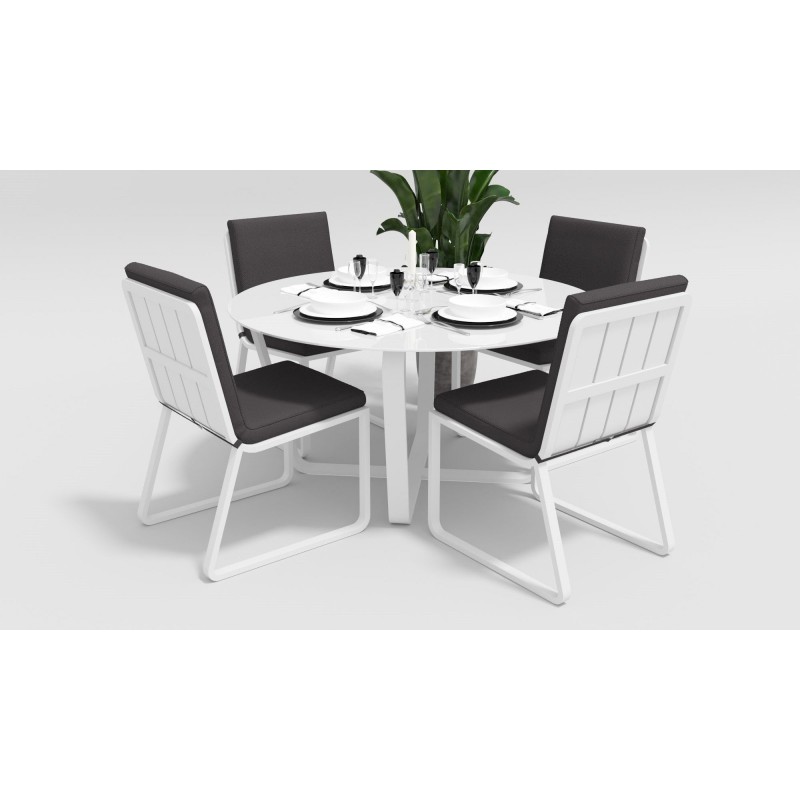 Gardenini - Обеденная зона Gardenini Primavera White Антрацит с стульями Voglie