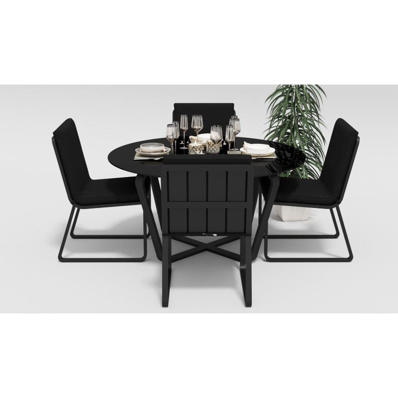 Gardenini - Обеденная зона Gardenini Primavera Carbon Черный с стульями Voglie Gardenini - Обеденная зона Gardenini Primavera Carbon Черный с стульями Voglie