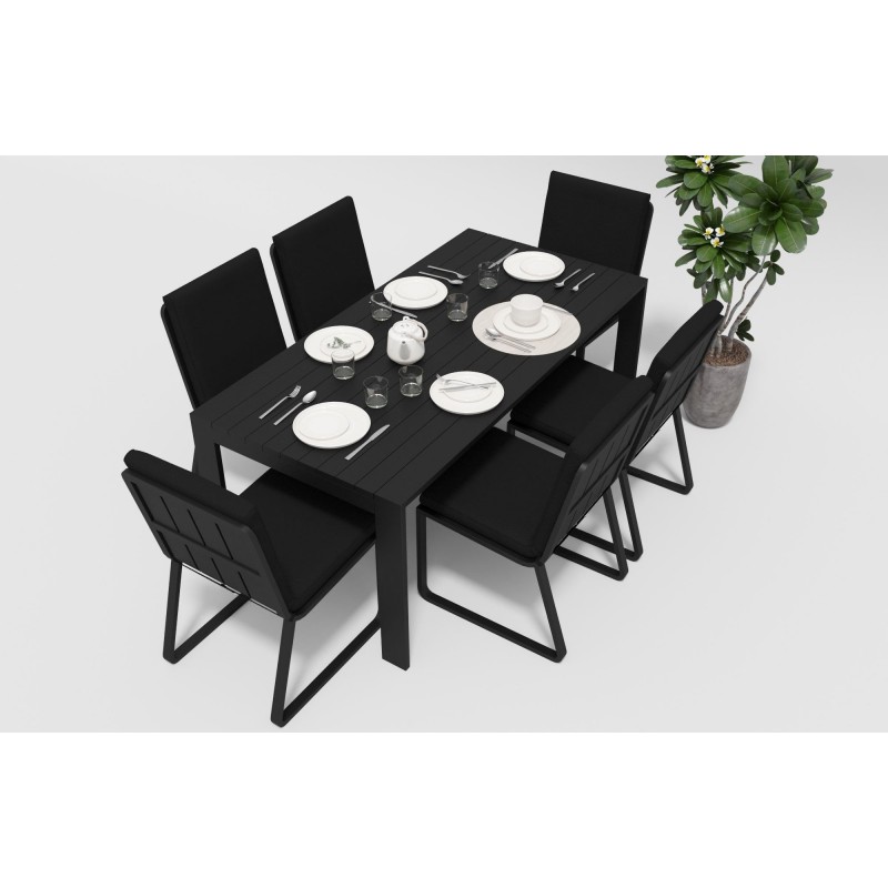 Gardenini - Обеденная зона Gardenini Malia Carbon 180 Черный со стульями Voglie Gardenini - Обеденная зона Gardenini Malia Carbon 180 Черный со стульями Voglie