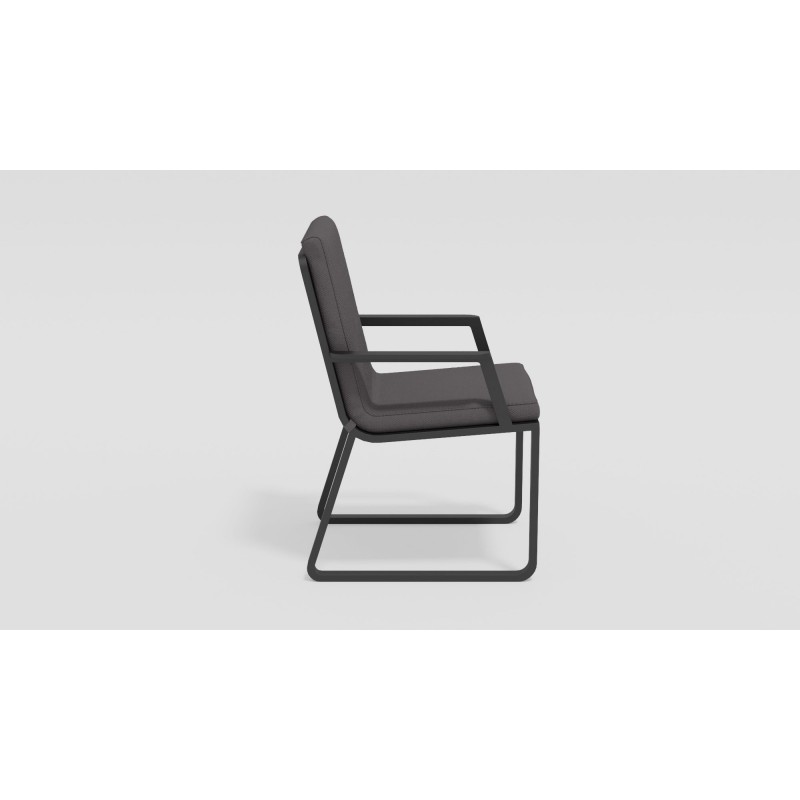 Gardenini - Обеденная зона Gardenini Malia Carbon 200 Антрацит со стульями Voglie Armrest