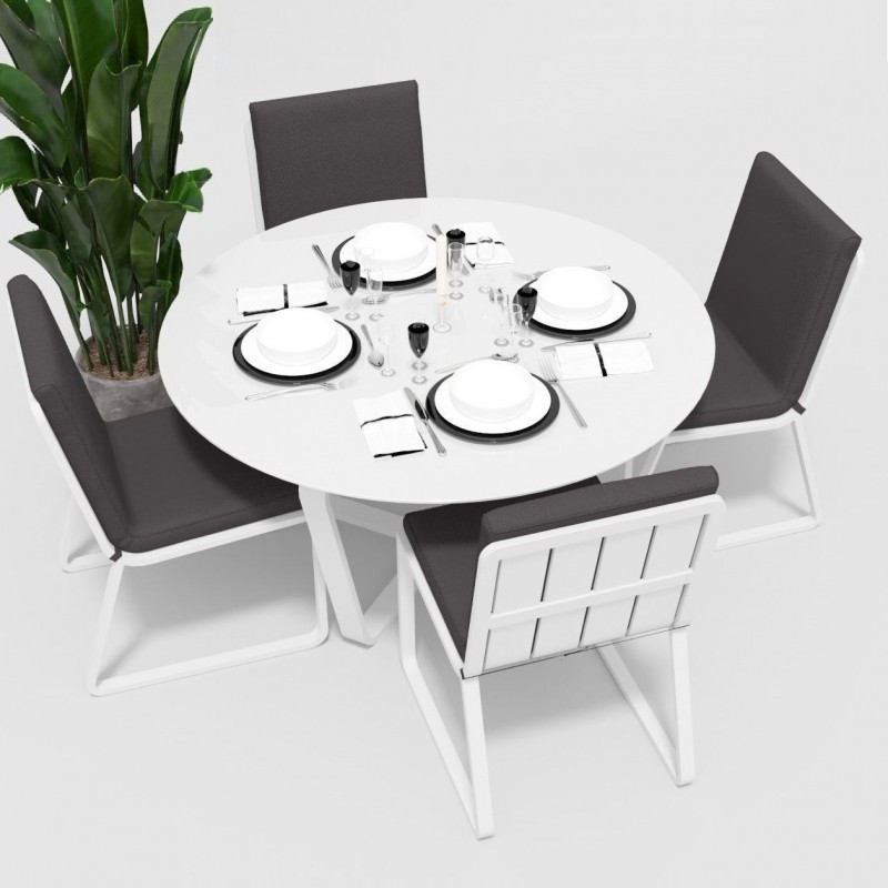 Gardenini - Обеденная зона Gardenini Primavera White Антрацит с стульями Voglie