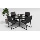 Gardenini - Обеденная зона Gardenini Primavera Carbon Антрацит со стульями Voglie Armrest