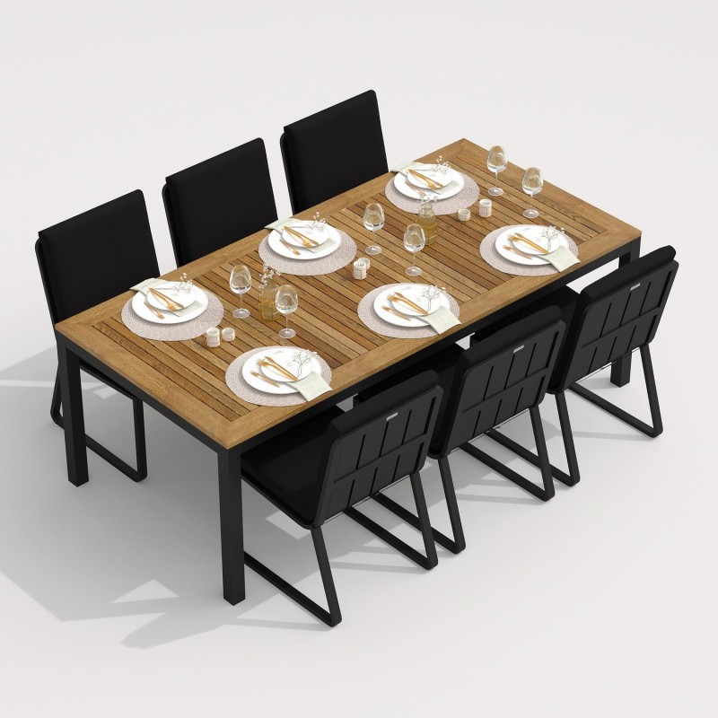 IdealPatio - Обеденная группа Ideal Patio Tella Gira 220 Цвет: карбон, чёрный IdealPatio - Обеденная группа Ideal Patio Tella Gira 220 Цвет: карбон, чёрный
