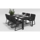 Gardenini - Обеденная зона Gardenini Malia Carbon 180 Антрацит со стульями Voglie Armrest