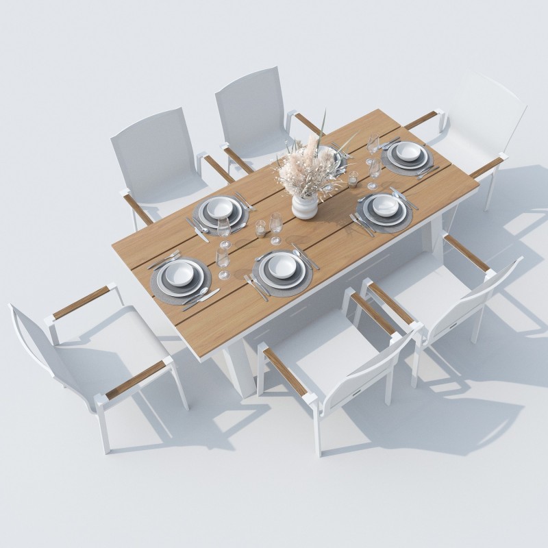 IdealPatio - Обеденная группа Ideal Patio Mirra Sola 180 Цвет: белый IdealPatio - Обеденная группа Ideal Patio Mirra Sola 180 Цвет: белый