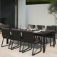 Gardenini - Обеденная зона Gardenini Malia Carbon 180 Антрацит со стульями Voglie Armrest