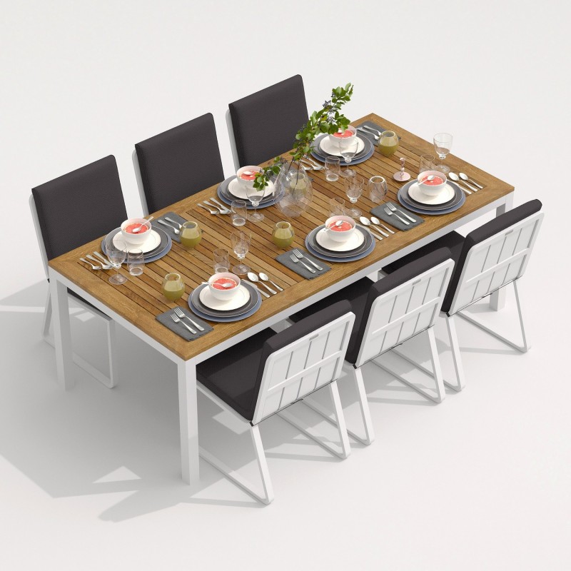 IdealPatio - Обеденная группа Ideal Patio Tella Gira 220 Цвет: белый, антрацит IdealPatio - Обеденная группа Ideal Patio Tella Gira 220 Цвет: белый, антрацит