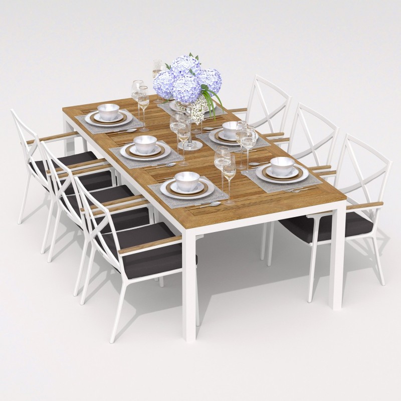 IdealPatio - Обеденная группа Ideal Patio Tella Alba 220 Цвет: белый, антрацит