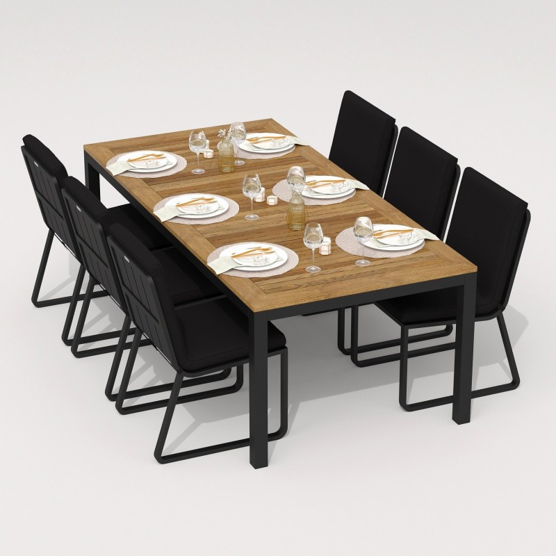 IdealPatio - Обеденная группа Ideal Patio Tella Gira 220 Цвет: карбон, чёрный IdealPatio - Обеденная группа Ideal Patio Tella Gira 220 Цвет: карбон, чёрный