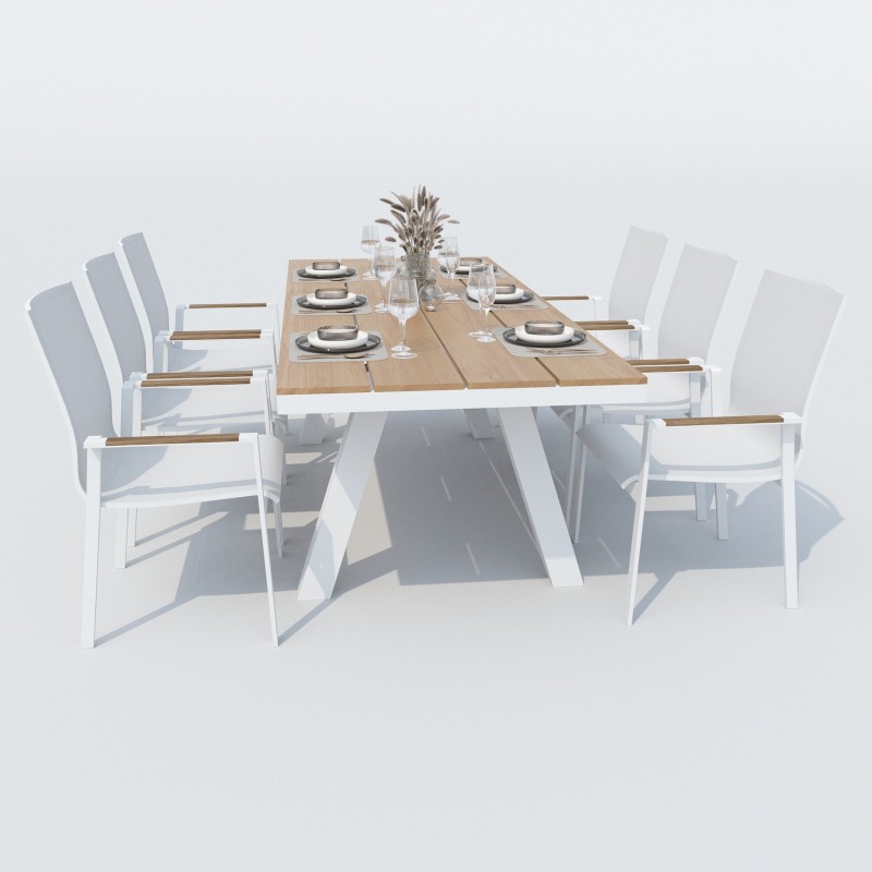 IdealPatio - Обеденная группа Ideal Patio Mirra Sola 220 Цвет: белый IdealPatio - Обеденная группа Ideal Patio Mirra Sola 220 Цвет: белый