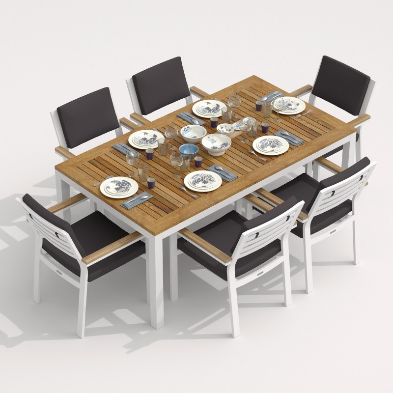 IdealPatio - Обеденная группа Ideal Patio Tella Bonta 180 Цвет: белый, антрацит IdealPatio - Обеденная группа Ideal Patio Tella Bonta 180 Цвет: белый, антрацит