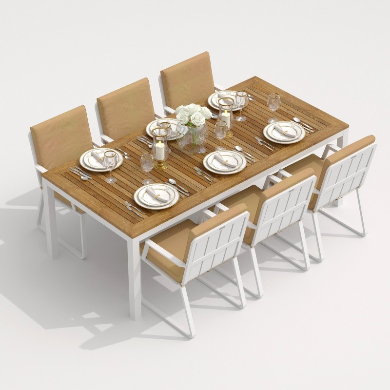 IdealPatio - Обеденная группа Ideal Patio Tella Alba 200 Цвет: белый, бежевый IdealPatio - Обеденная группа Ideal Patio Tella Alba 200 Цвет: белый, бежевый