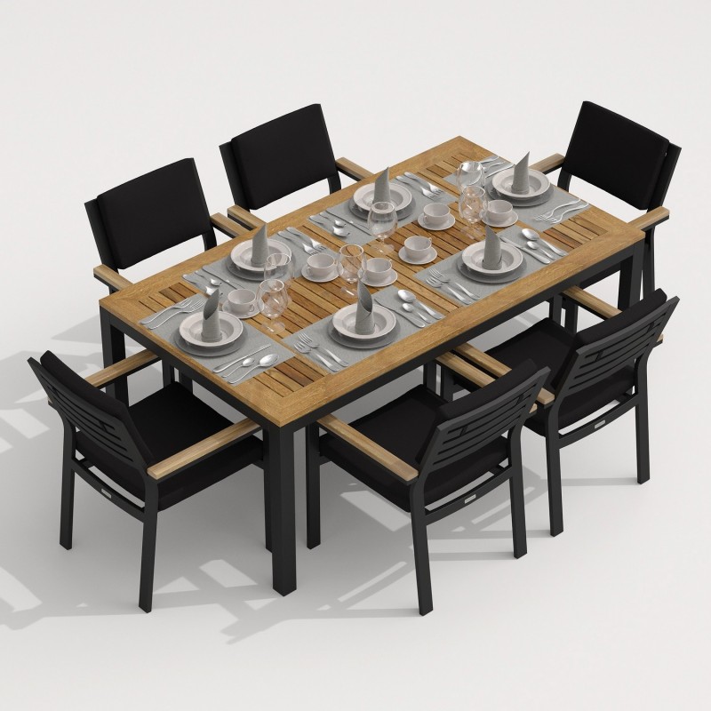 IdealPatio - Обеденная группа Ideal Patio Tella Bonta 180 Цвет: карбон, чёрный IdealPatio - Обеденная группа Ideal Patio Tella Bonta 180 Цвет: карбон, чёрный