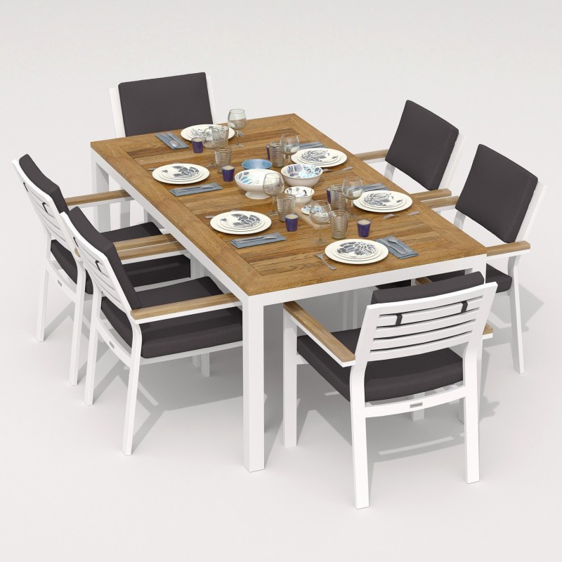 IdealPatio - Обеденная группа Ideal Patio Tella Bonta 180 Цвет: белый, антрацит IdealPatio - Обеденная группа Ideal Patio Tella Bonta 180 Цвет: белый, антрацит
