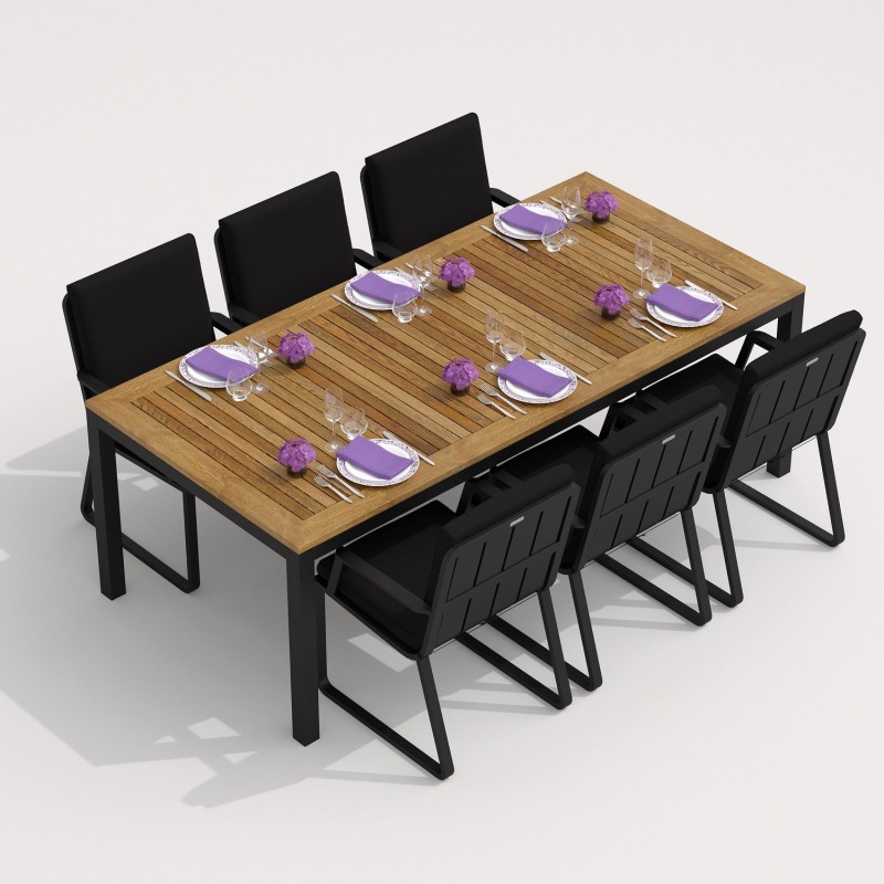 IdealPatio - Обеденная группа Ideal Patio Tella Alba 220 Цвет: карбон, чёрный IdealPatio - Обеденная группа Ideal Patio Tella Alba 220 Цвет: карбон, чёрный