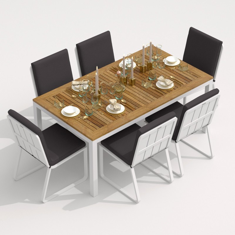 IdealPatio - Обеденная группа Ideal Patio Tella Gira 180 Цвет: белый, антрацит IdealPatio - Обеденная группа Ideal Patio Tella Gira 180 Цвет: белый, антрацит