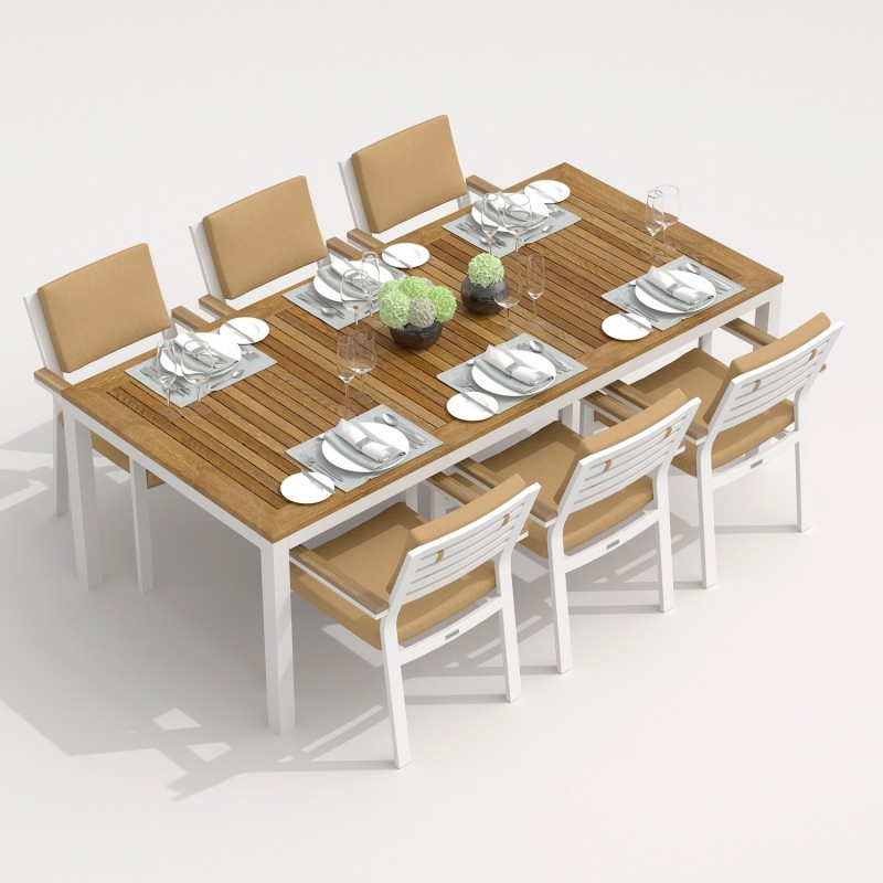 IdealPatio - Обеденная группа Ideal Patio Tella Bonta 220 Цвет: белый, бежевый IdealPatio - Обеденная группа Ideal Patio Tella Bonta 220 Цвет: белый, бежевый