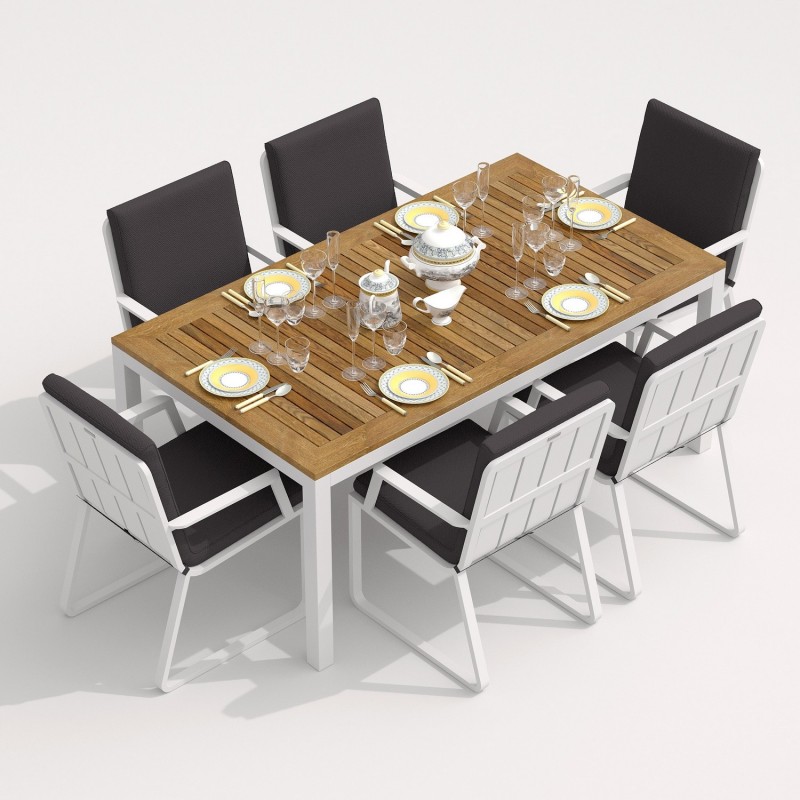 IdealPatio - Обеденная группа Ideal Patio Tella Alba 180 Цвет: белый, антрацит IdealPatio - Обеденная группа Ideal Patio Tella Alba 180 Цвет: белый, антрацит