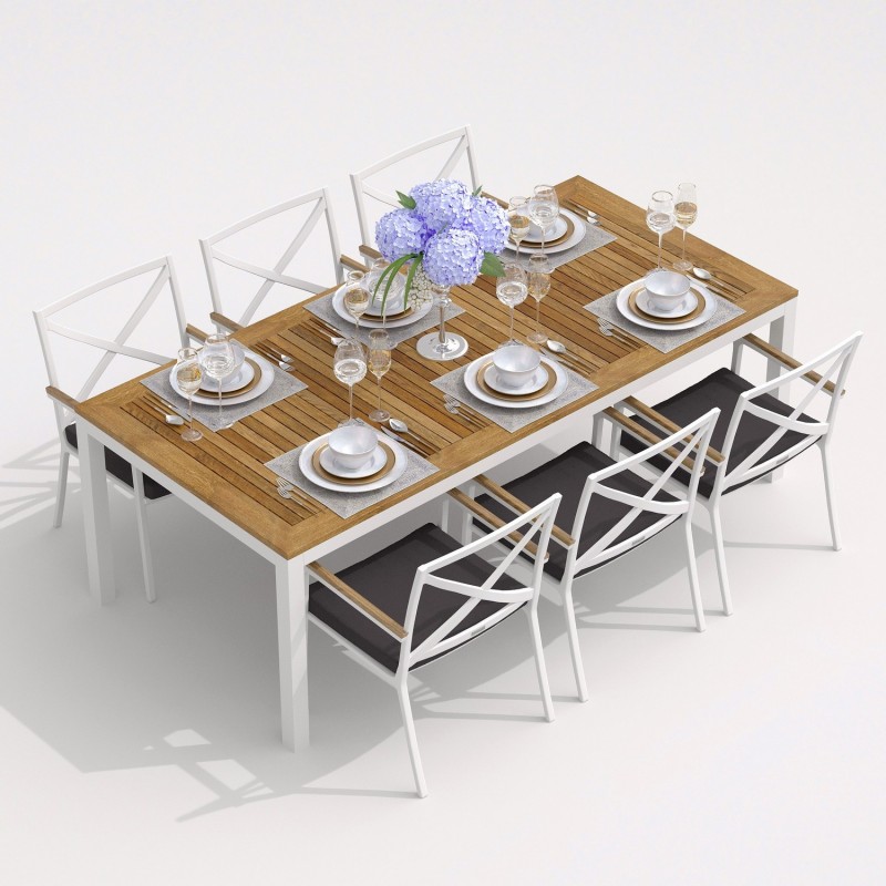IdealPatio - Обеденная группа Ideal Patio Tella Alba 220 Цвет: белый, антрацит