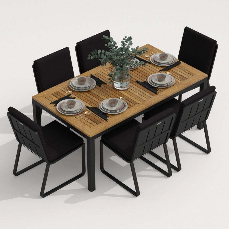 IdealPatio - Обеденная группа Ideal Patio Tella Gira 180 Цвет: карбон, чёрный IdealPatio - Обеденная группа Ideal Patio Tella Gira 180 Цвет: карбон, чёрный