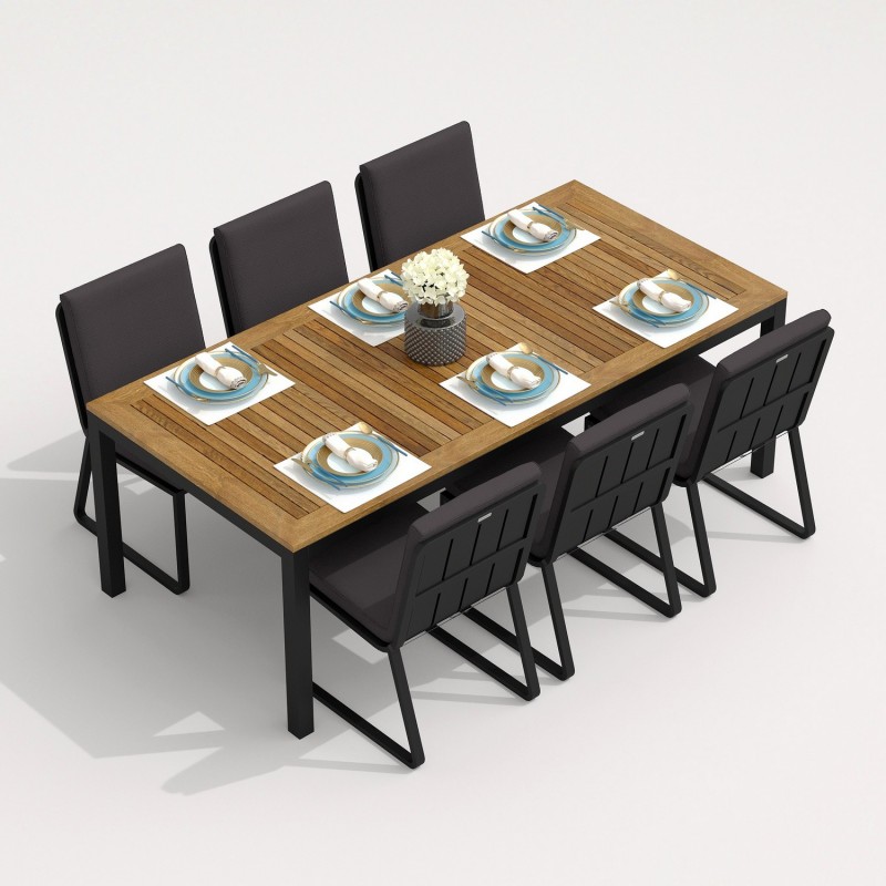 IdealPatio - Обеденная группа Ideal Patio Tella Gira 200 Цвет: карбон, антрацит IdealPatio - Обеденная группа Ideal Patio Tella Gira 200 Цвет: карбон, антрацит