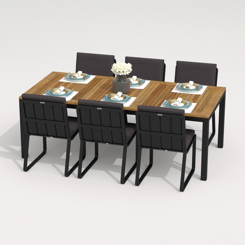 IdealPatio - Обеденная группа Ideal Patio Tella Gira 220 Цвет: карбон, антрацит IdealPatio - Обеденная группа Ideal Patio Tella Gira 220 Цвет: карбон, антрацит