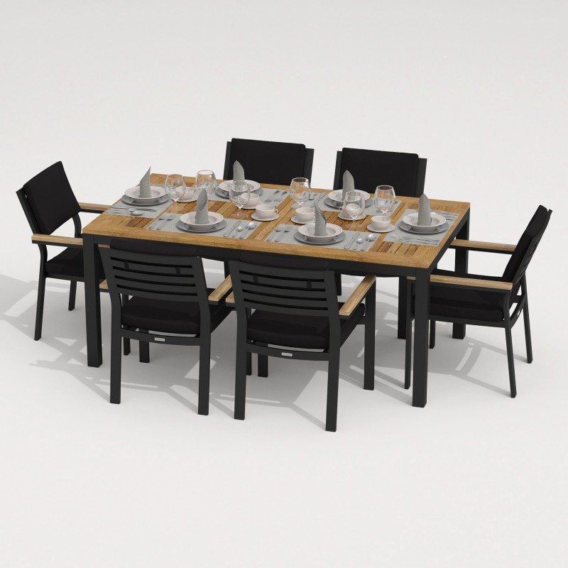 IdealPatio - Обеденная группа Ideal Patio Tella Bonta 180 Цвет: карбон, чёрный IdealPatio - Обеденная группа Ideal Patio Tella Bonta 180 Цвет: карбон, чёрный