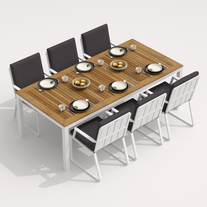 IdealPatio - Обеденная группа Ideal Patio Tella Alba 200 Цвет: белый, антрацит IdealPatio - Обеденная группа Ideal Patio Tella Alba 200 Цвет: белый, антрацит