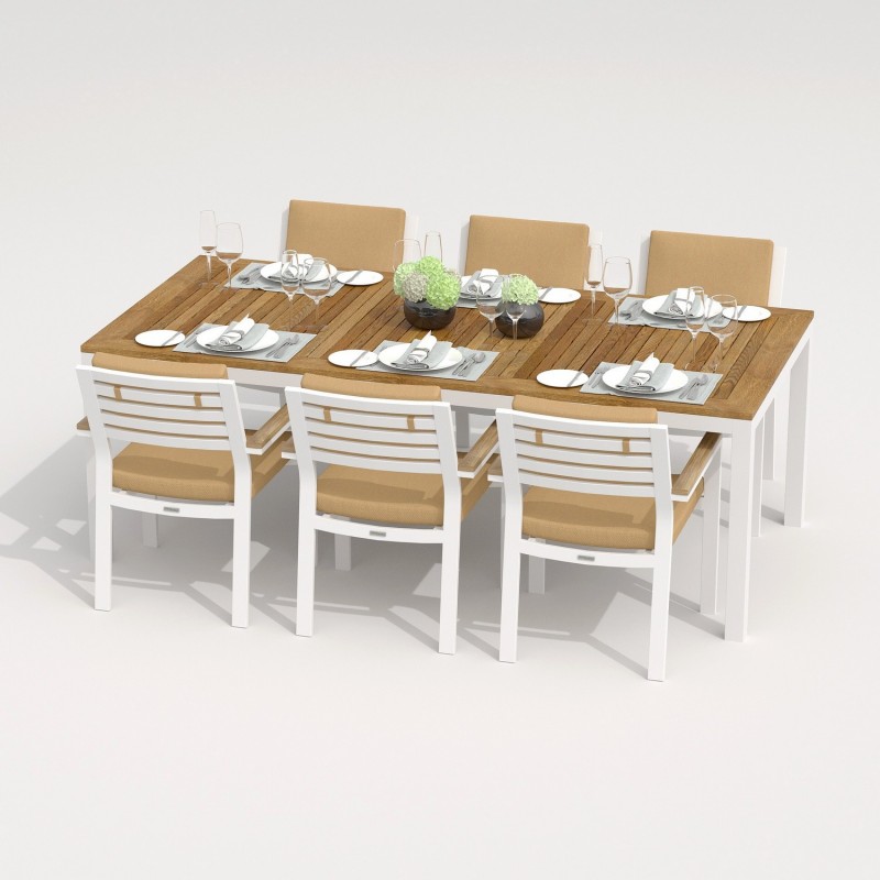 IdealPatio - Обеденная группа Ideal Patio Tella Bonta 220 Цвет: белый, бежевый IdealPatio - Обеденная группа Ideal Patio Tella Bonta 220 Цвет: белый, бежевый