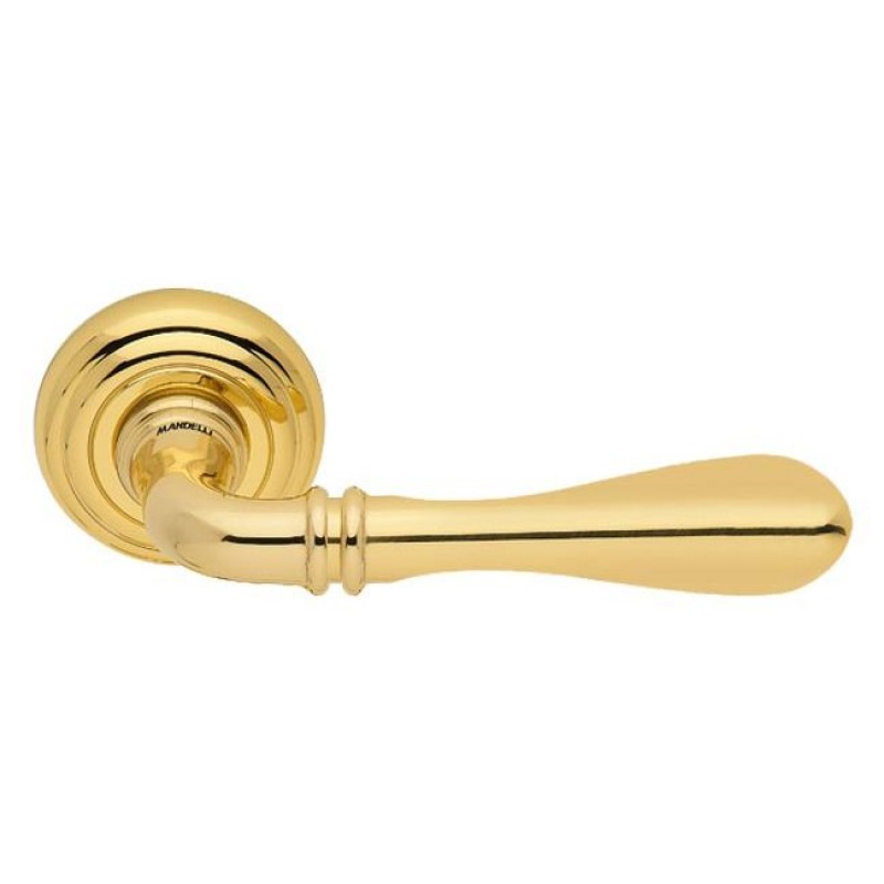 Mandelli - Ручка дверная на круглой розетке MANDELLI 1421 GOU 03 золото Mandelli - Ручка дверная на круглой розетке MANDELLI 1421 GOU 03 золото