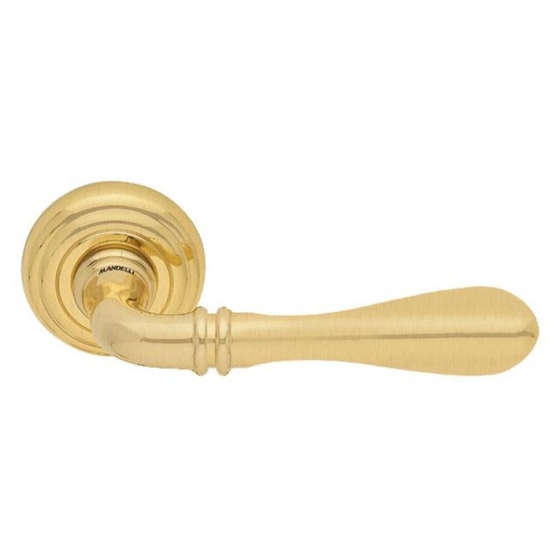 Mandelli - Ручка дверная на круглой розетке MANDELLI 1421 GOU 04 матовое золото Mandelli - Ручка дверная на круглой розетке MANDELLI 1421 GOU 04 матовое золото