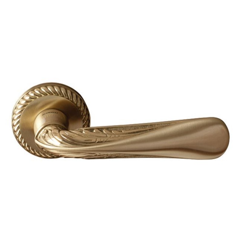 Mandelli - Ручка дверная на круглой розетке MANDELLI 1441 LEA 04 матовое золото Mandelli - Ручка дверная на круглой розетке MANDELLI 1441 LEA 04 матовое золото