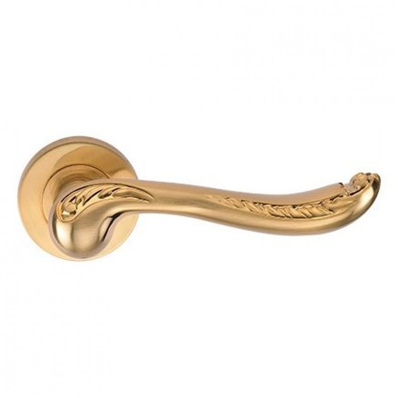 Archie - Ручка дверная на круглой накладке ARCHIE ACANTO S. GOLD (20G) Матовое золото