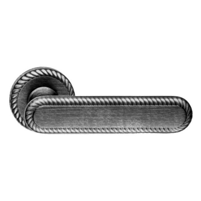 Mandelli - Ручка дверная на круглой розетке MANDELLI 1641 COCO 28 античный хром Mandelli - Ручка дверная на круглой розетке MANDELLI 1641 COCO 28 античный хром