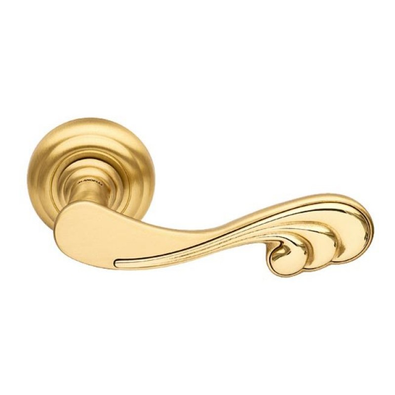 Mandelli - Ручка дверная на круглой розетке MANDELLI 1121 SOFT 04/03 матовое золото/золото Mandelli - Ручка дверная на круглой розетке MANDELLI 1121 SOFT 04/03 матовое золото/золото