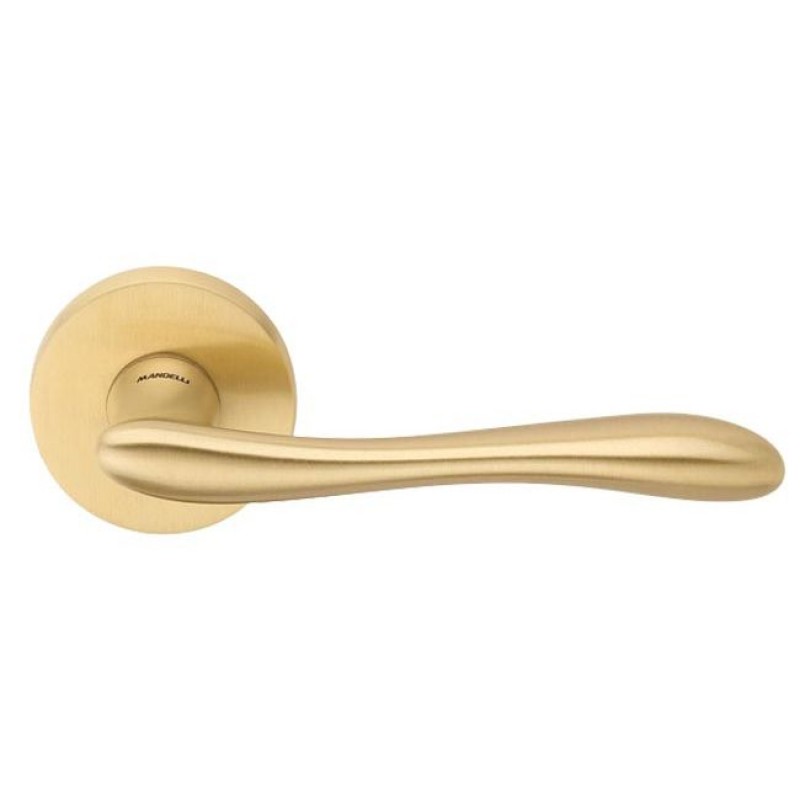 Mandelli - Ручка дверная на круглой розетке MANDELLI S111 SAND S111 04 матовое золото