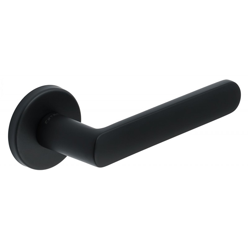 Extreza - Дверная ручка Extreza Hi-Tech Slim AQUA (Аква) 113 на круглой розетке R12 черный F22 Extreza - Дверная ручка Extreza Hi-Tech Slim AQUA (Аква) 113 на круглой розетке R12 черный F22